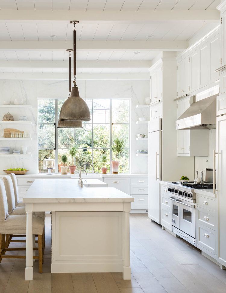 Kitchen at the Barnett residence in Atherton, CA.  Architecture and interior design by Brooke and Steve Giannetti.